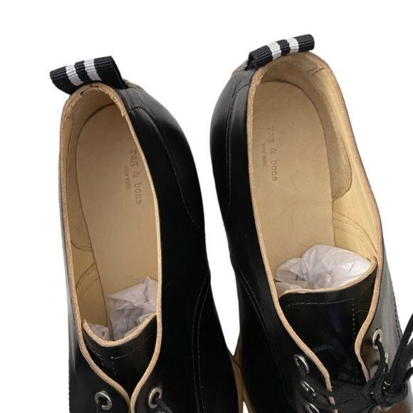 Rag & Bone Audrey Leather Shoes Oxford Tie Up Flats Black 41 - Picture 14 of 16